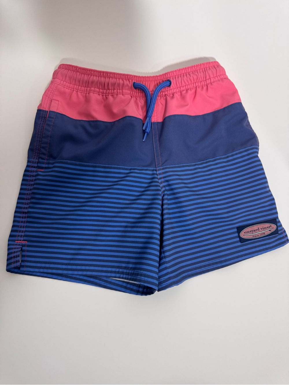 Vineyard Vines Kids Swim Trunks in Pink and Blue